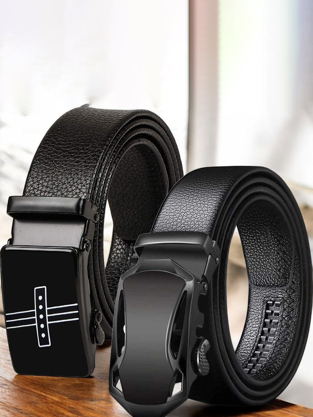 

The Roadster Lifestyle Co. Set Of 2 Textured Formal Belts, Black