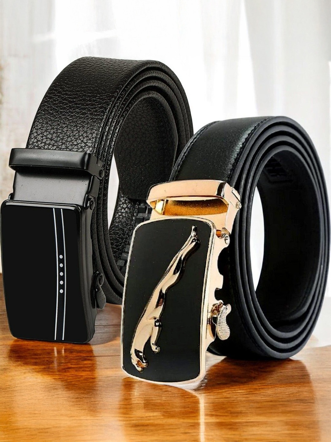 

The Roadster Lifestyle Co Set Of 2 Textured Formal Belts, Black