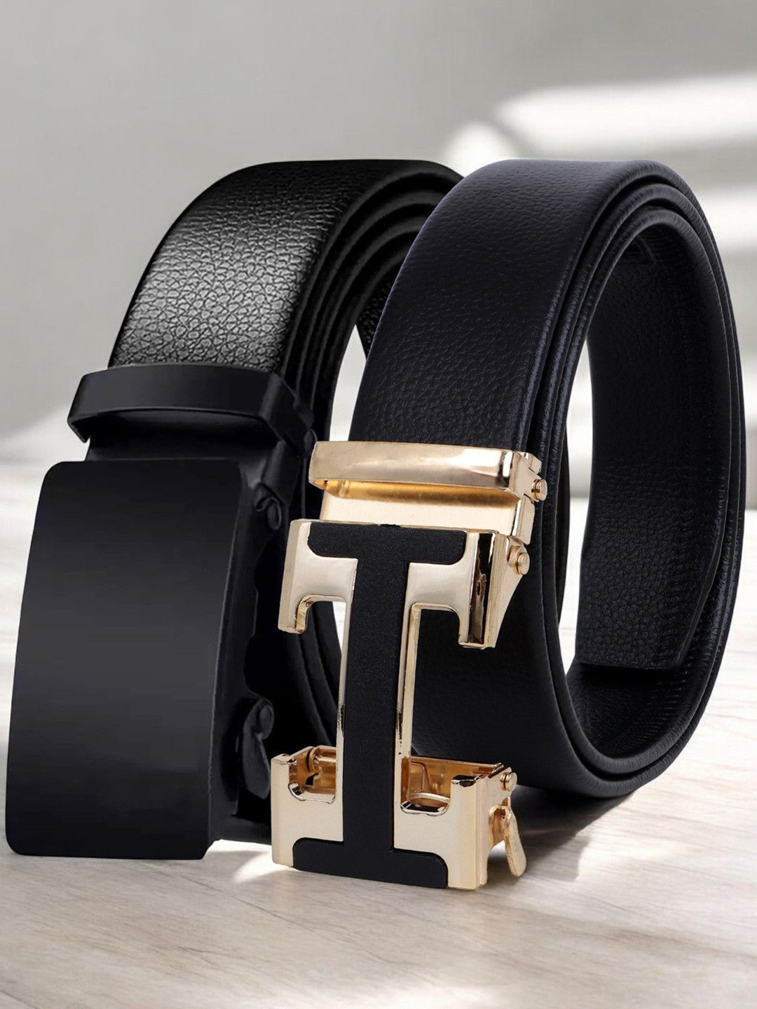 

The Roadster Lifestyle Co Set Of 2 Textured Formal Belts, Black