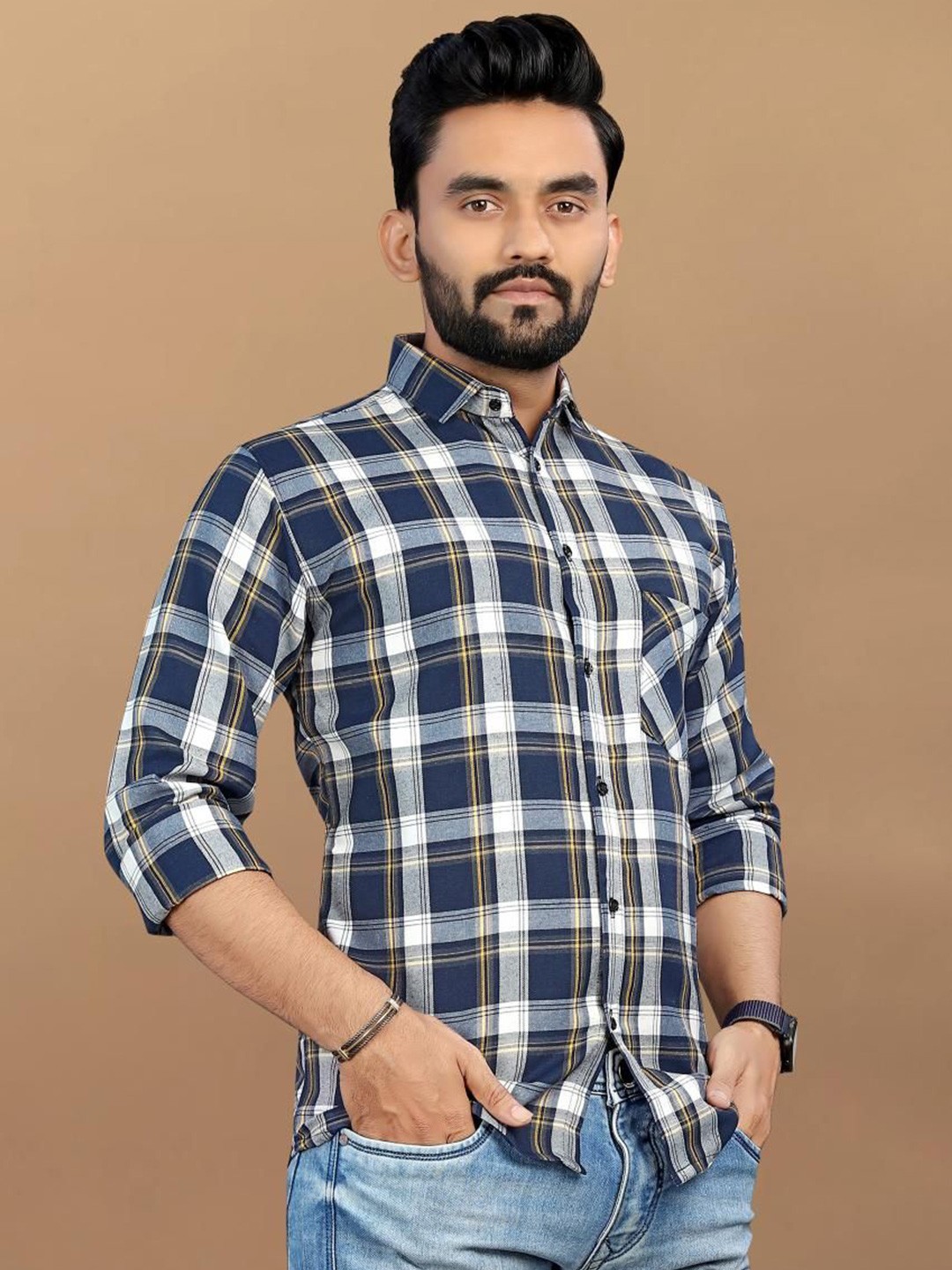 

Metronaut Men Classic Tartan Checks Opaque Checked Casual Shirt, Multi