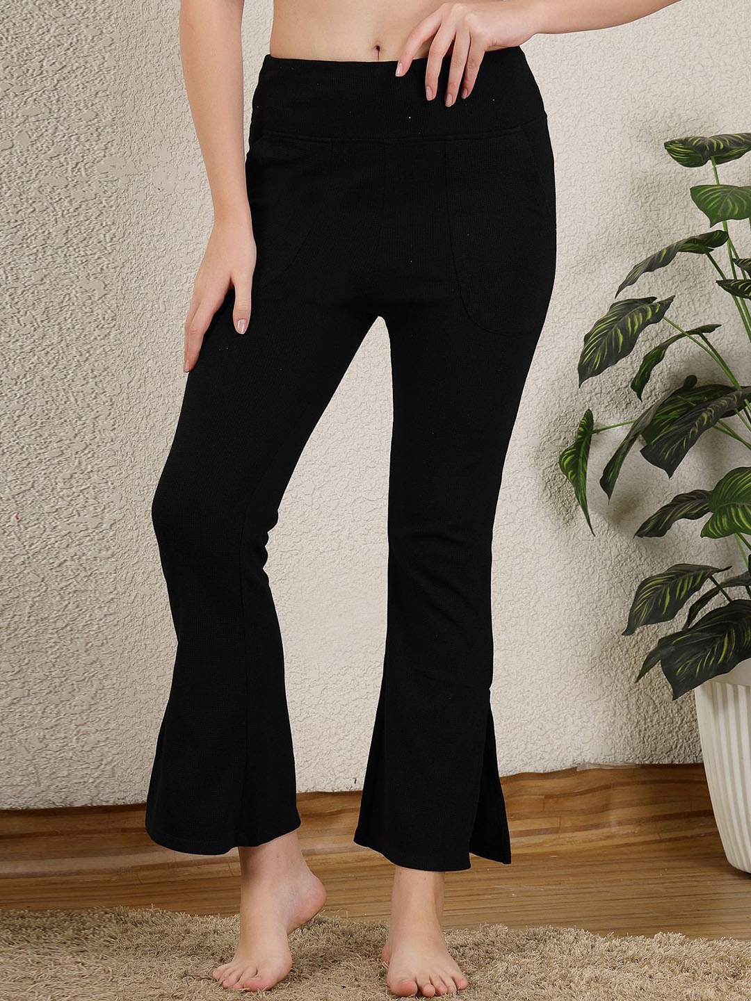 

House Of Zelena Women Flared Maternity Trousers, Black
