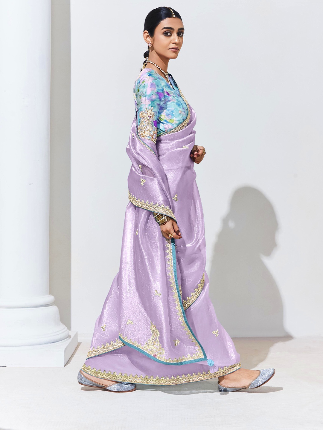 

House of D&S Pure Silk Saree, Lavender