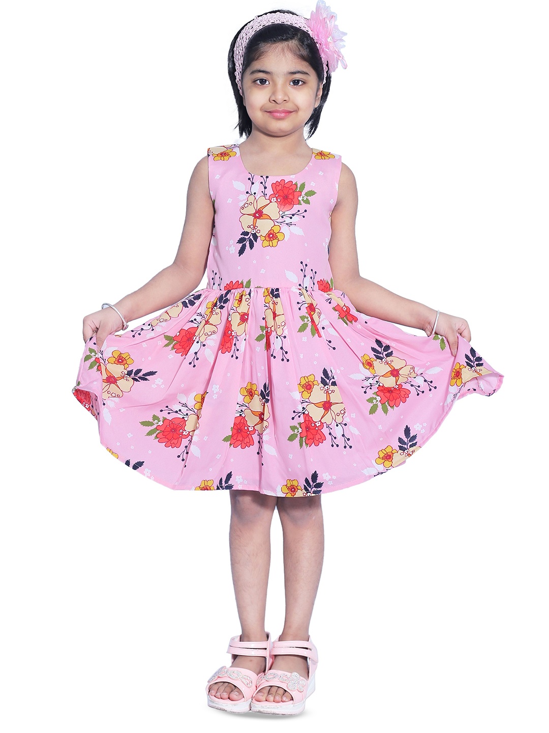 

Wow Princess Floral Crepe A-Line Dress, Pink