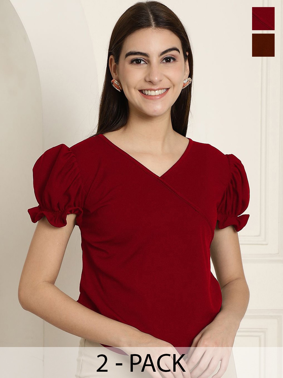 

Tromko Puff Sleeve Top, Multi