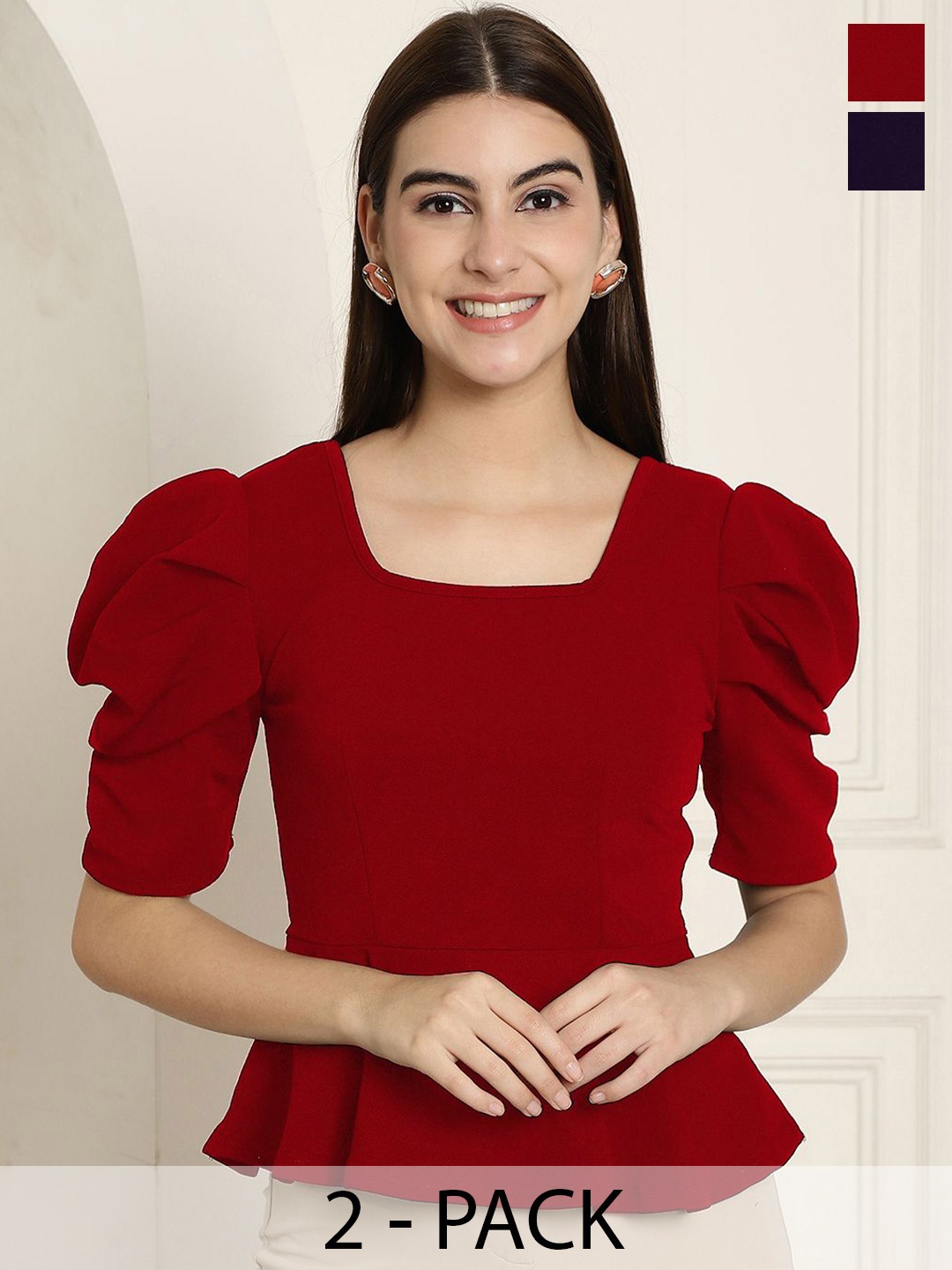 

Tromko Puff Sleeve Top, Multi
