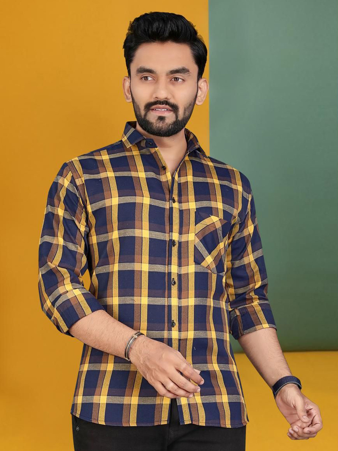 

Metronaut Men Classic Tartan Checks Opaque Checked Casual Shirt, Multi