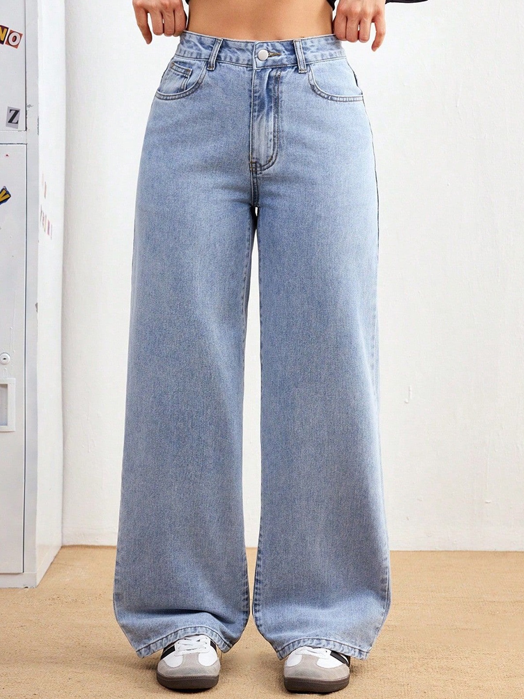 

Aadvi Fashion Women Jean High-Rise Low Distress Stretchable Jeans, Blue