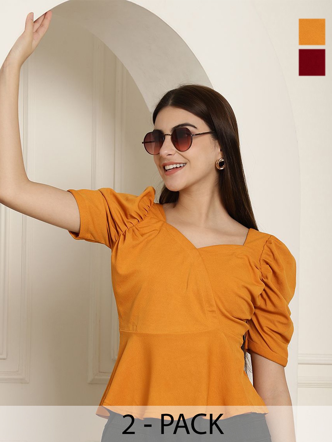 

Tromko Puff Sleeve Top, Multi