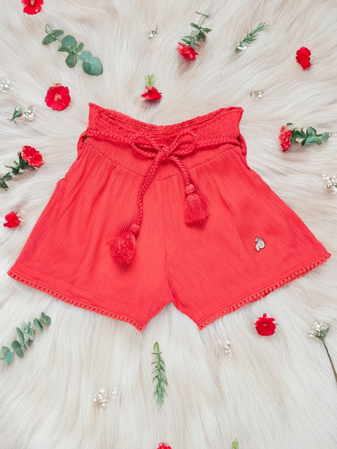 

Purple United Kids Girls Loose Fit Mid-Rise Shorts, Coral