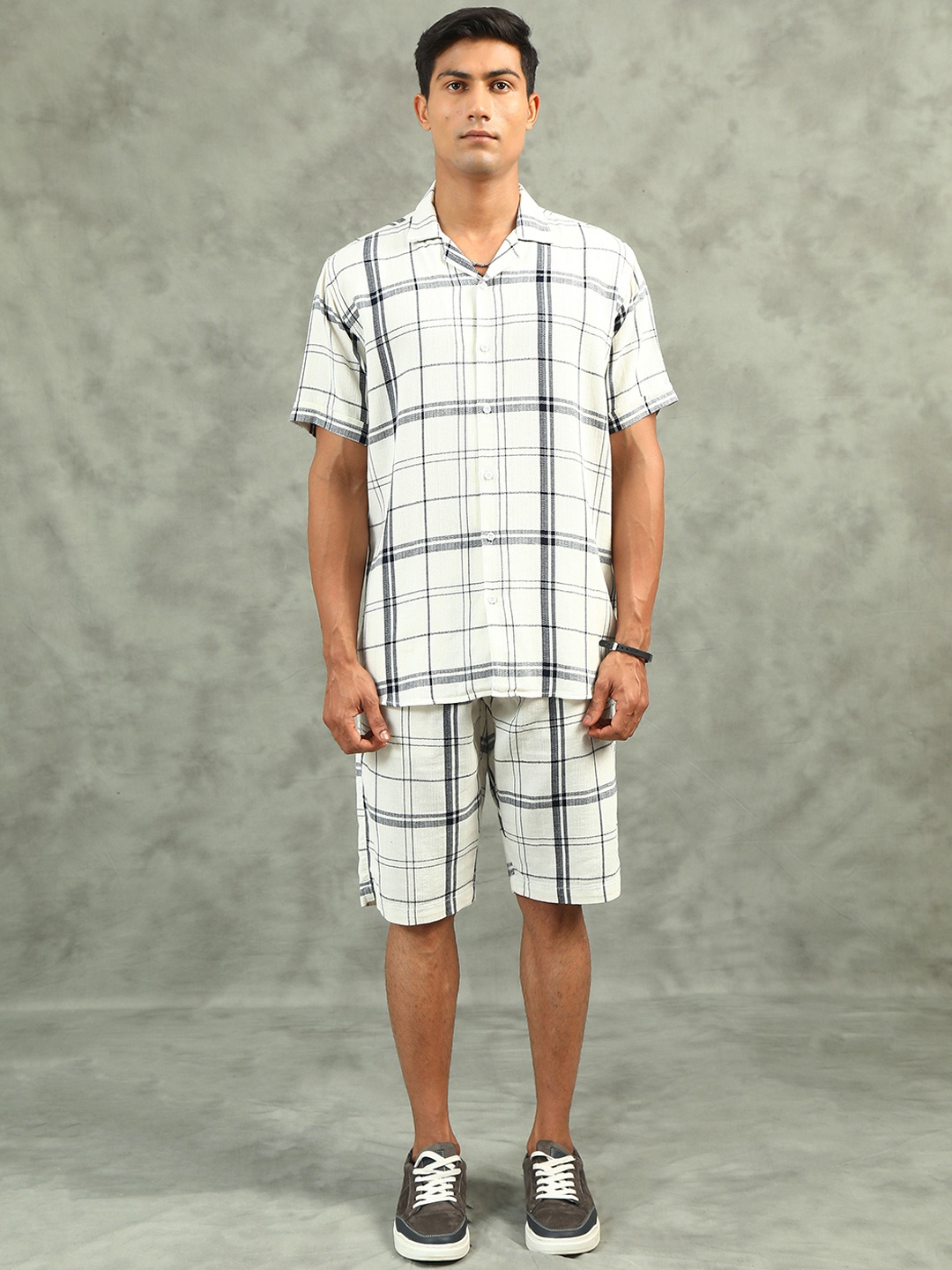 

beevee Checked Shirt With Shorts Co-Ords, White