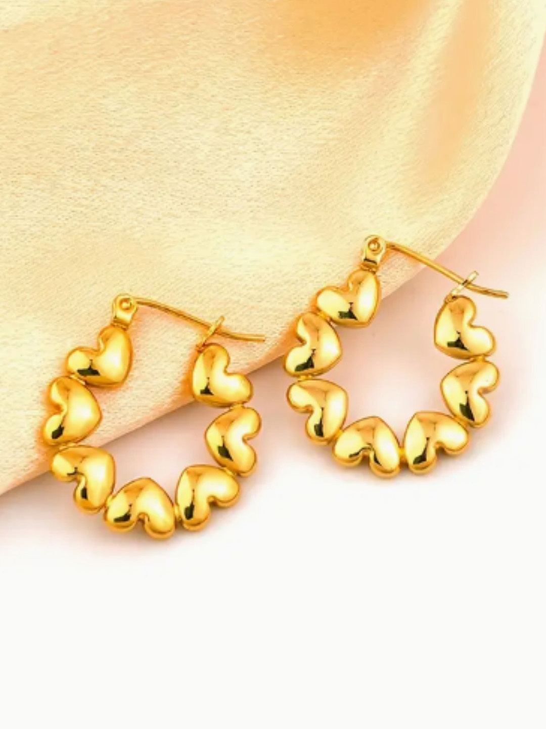 

SUBHAGALANKAR Gold-Plated Stainless Steel Contemporary Hoop Earrings