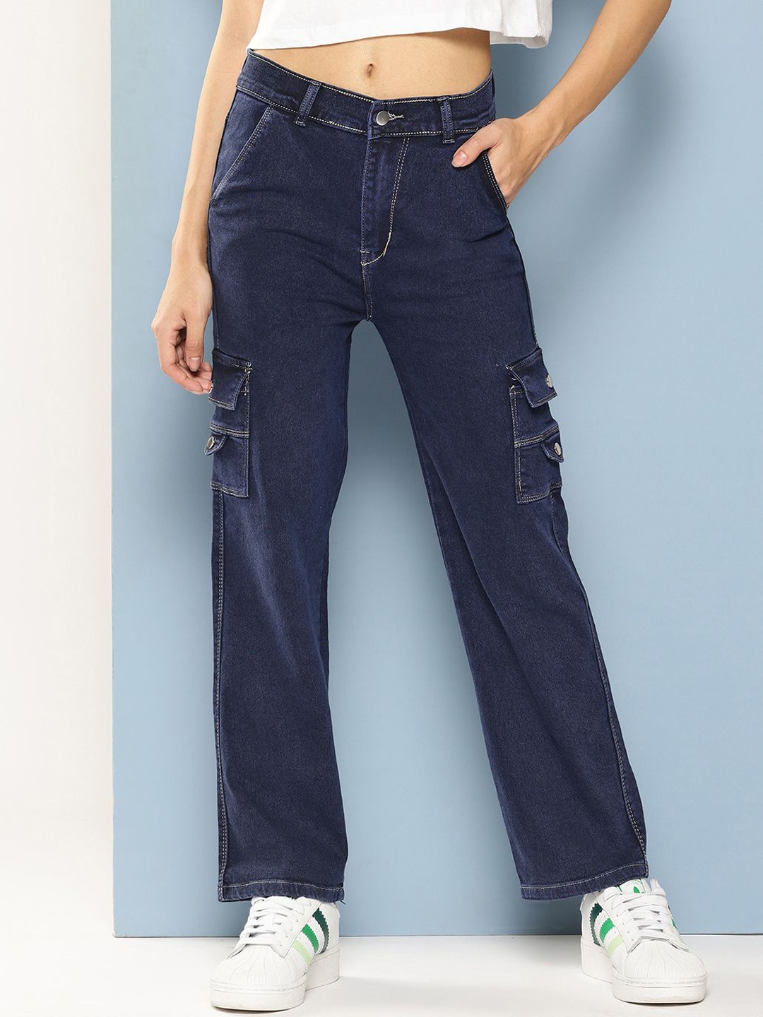 

BAESD Women Comfort Relaxed Fit Highly Distressed Stretchable Jeans, Blue