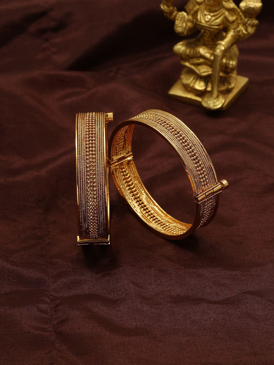 

Exotic India Set Of 2 Gold-Plated Openable Bangles
