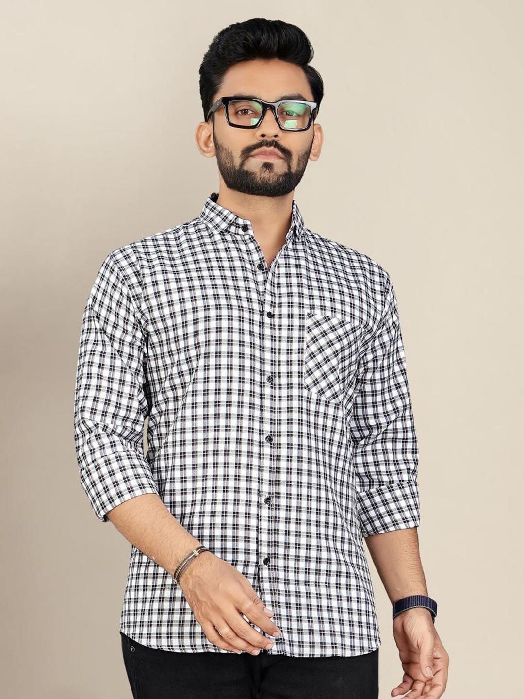 

Metronaut Men Classic Gingham Checks Opaque Checked Casual Shirt, Multi