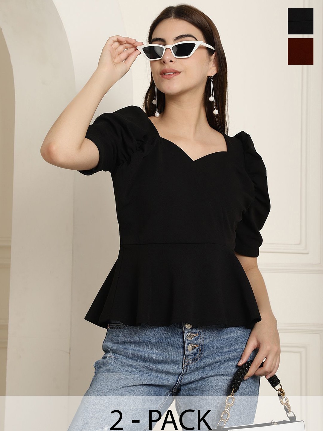 

Tromko Puff Sleeve Top, Multi