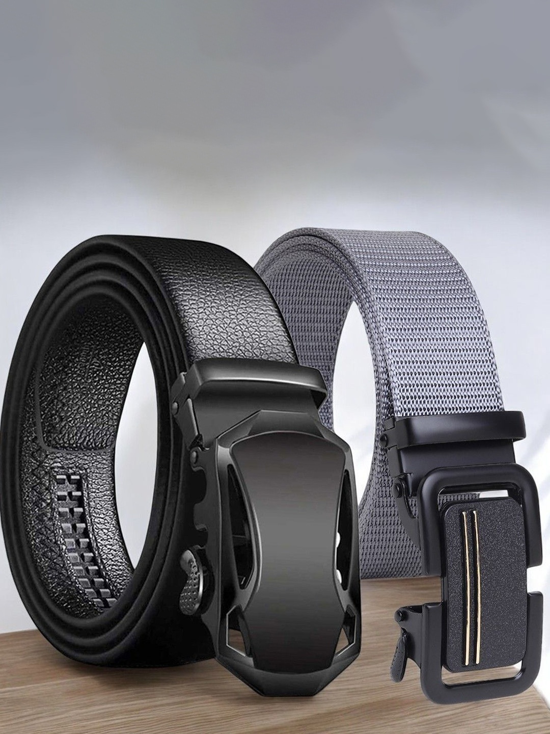 

The Roadster Lifestyle Co Set Of 2 Textured Formal Belts, Black