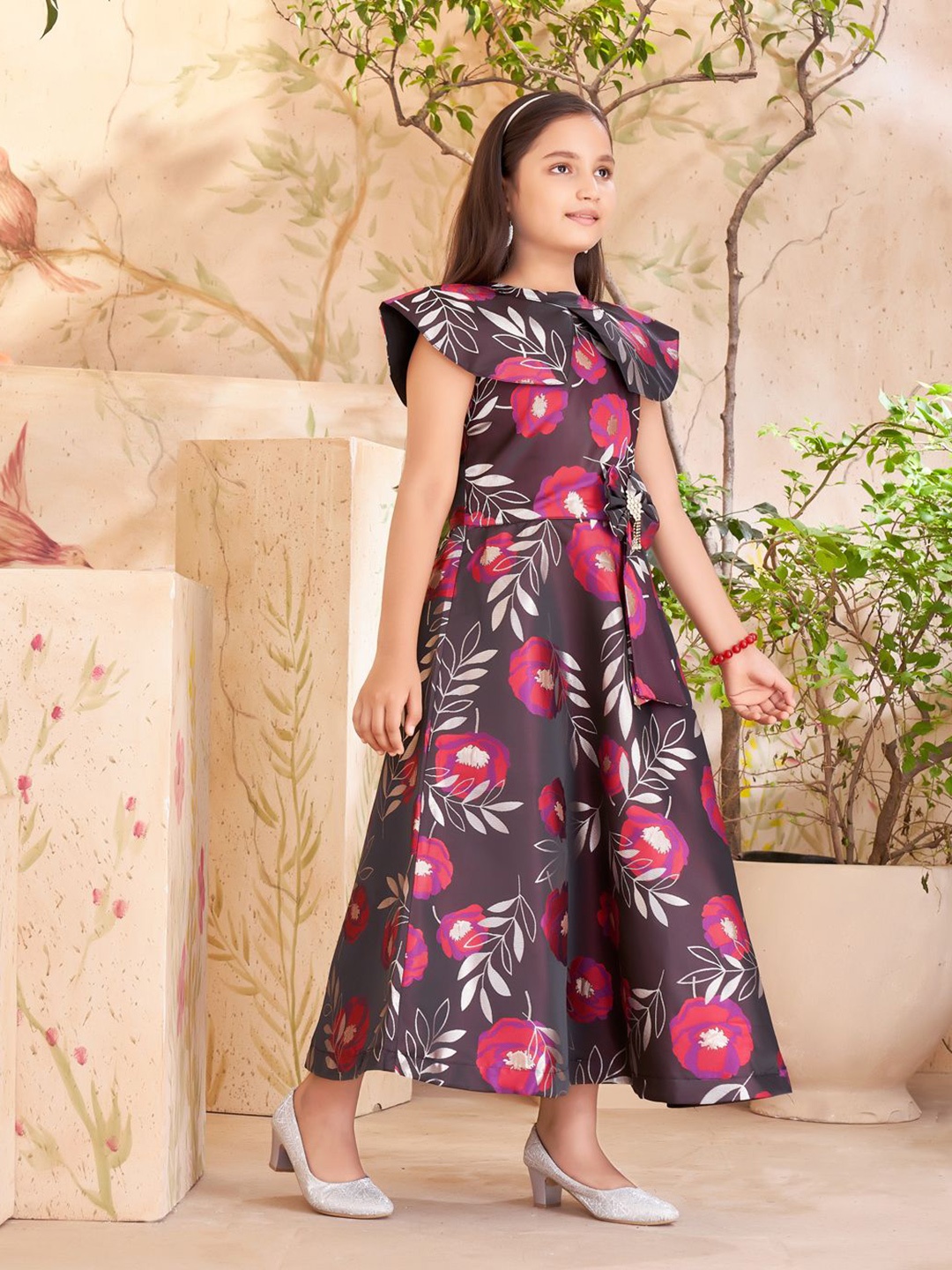 

GLOBAL NOMAD Floral Print Maxi Dress, Burgundy