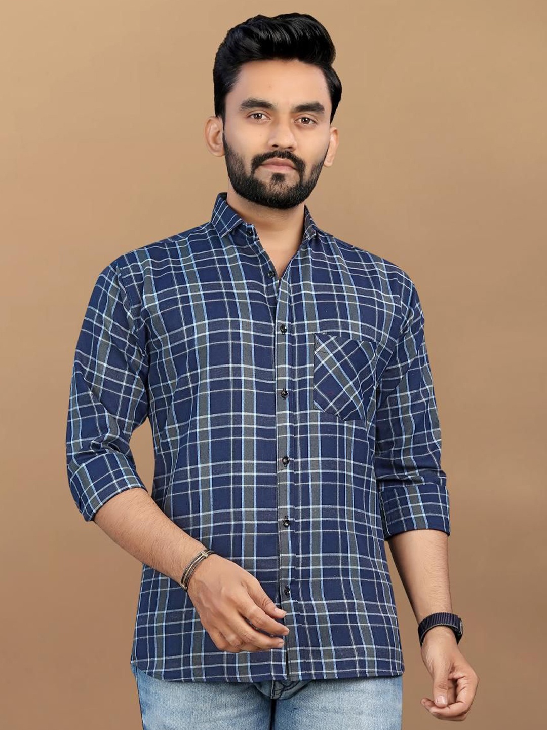 

Metronaut Men Classic Tartan Checks Opaque Checked Casual Shirt, Multi