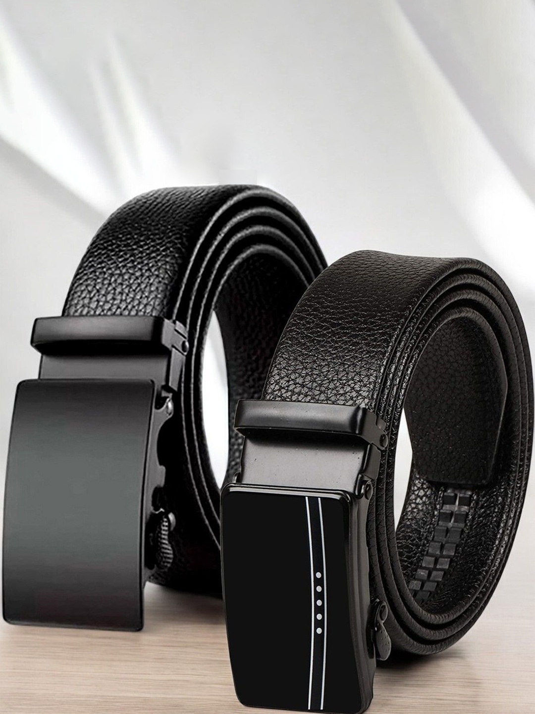 

The Roadster Lifestyle Co Set Of 2 Textured Formal Belts, Black