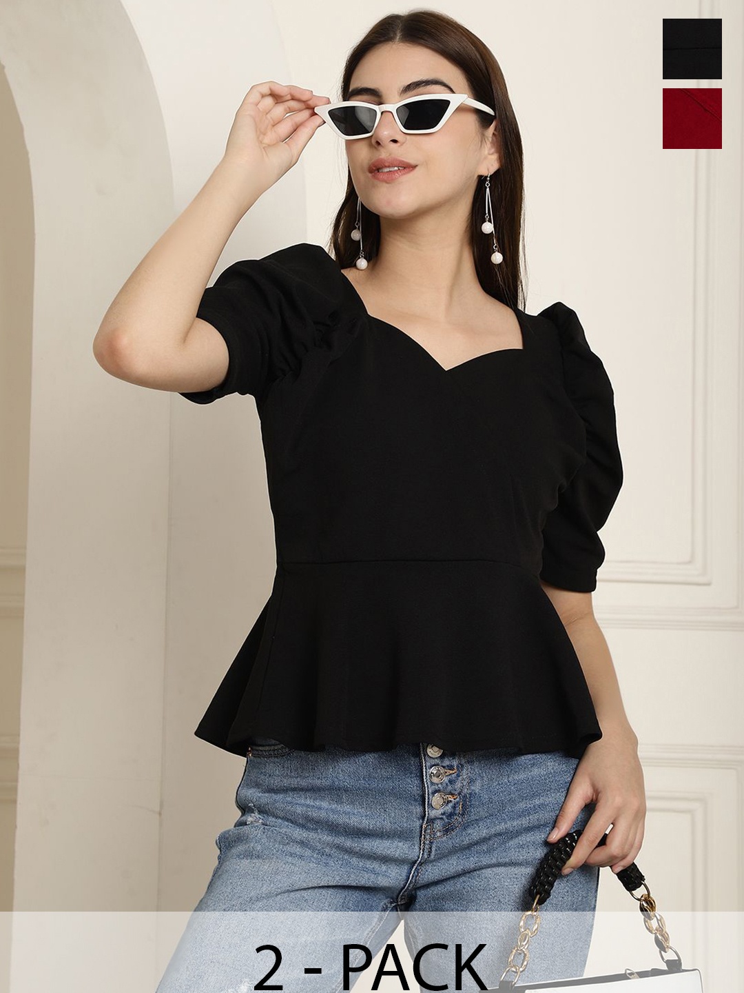 

Tromko Puff Sleeve Top, Multi