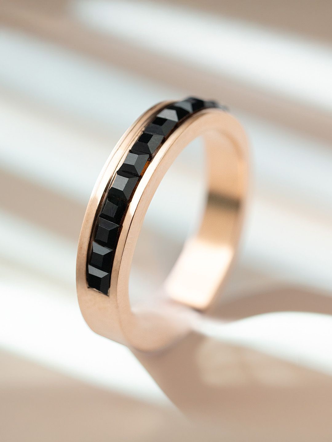 

Mesmerize Crystal-Studded Band Finger Ring, Rose gold