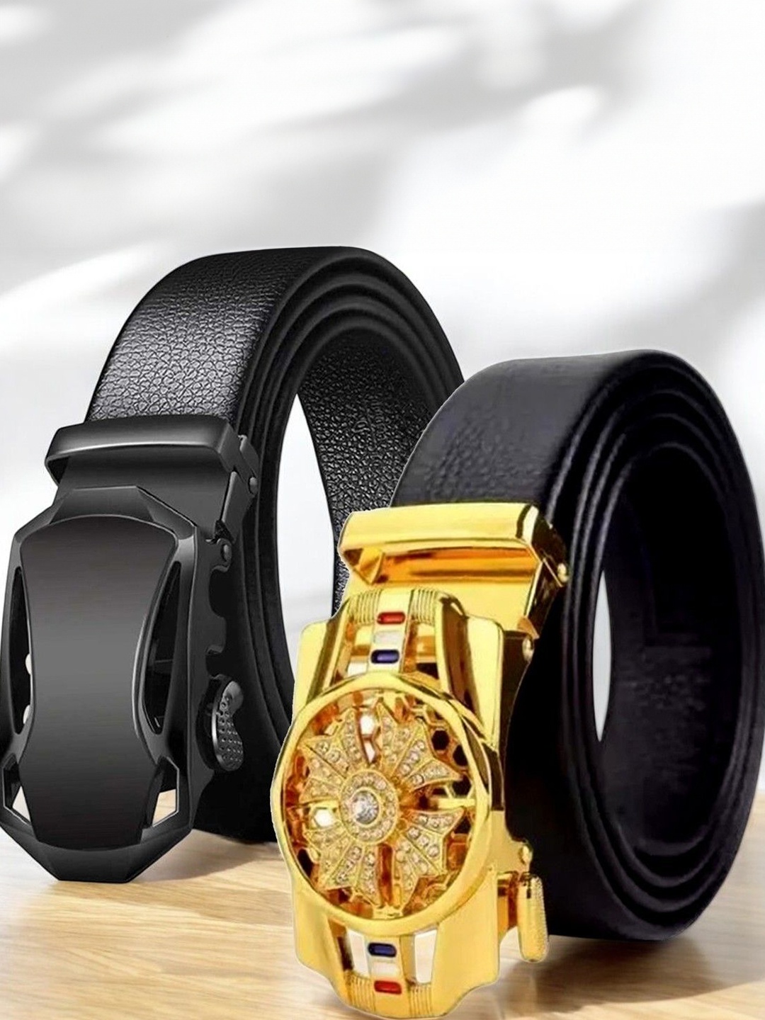 

The Roadster Lifestyle Co Set Of 2 Textured Formal Belts, Black