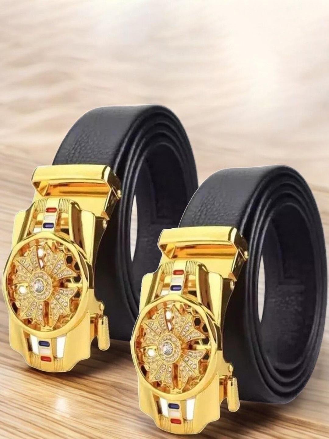

The Roadster Lifestyle Co Set Of 2 Textured Formal Belts, Black