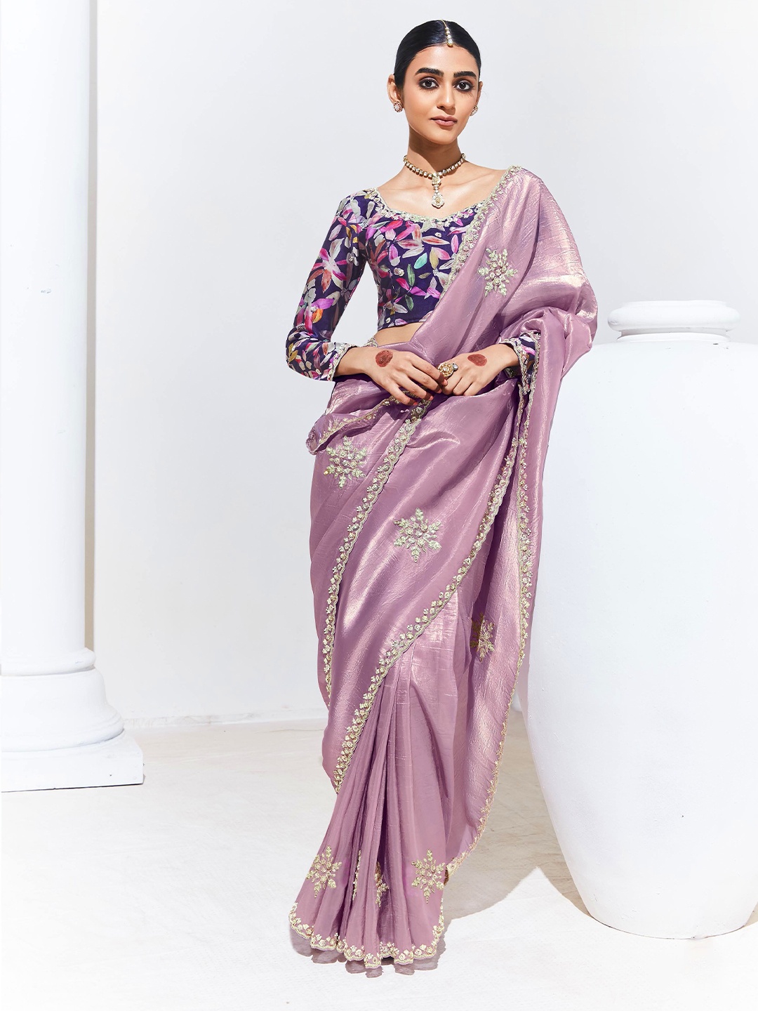 

House of D&S Pure Silk Saree, Lavender