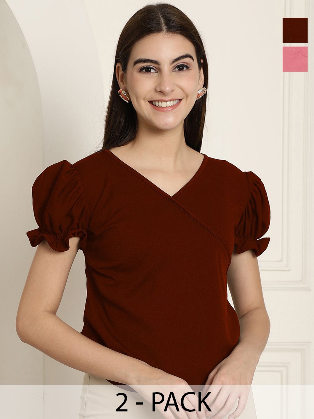

Tromko Puff Sleeve Top, Multi