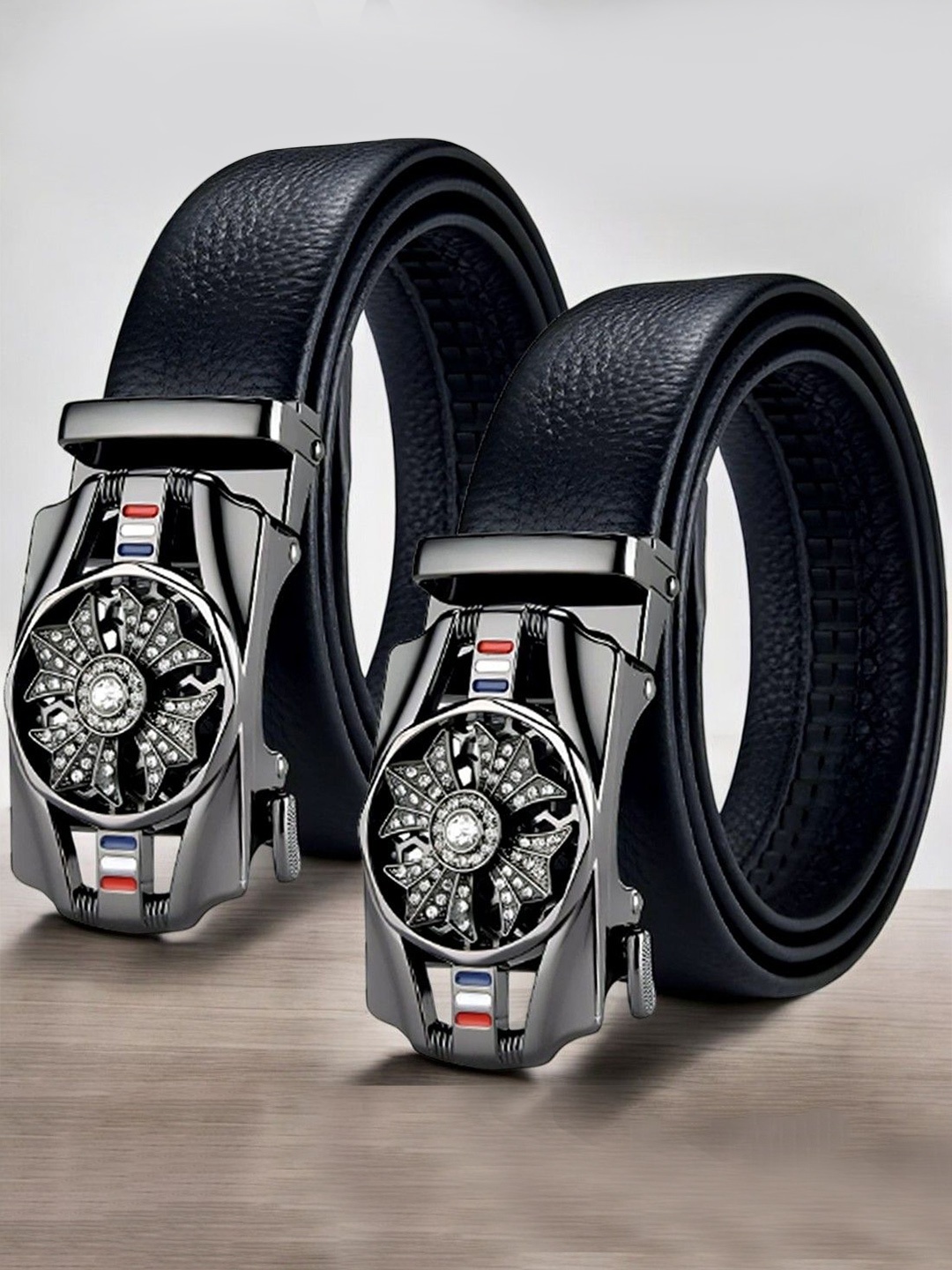 

The Roadster Lifestyle Co Set Of 2 Textured Formal Belts, Black