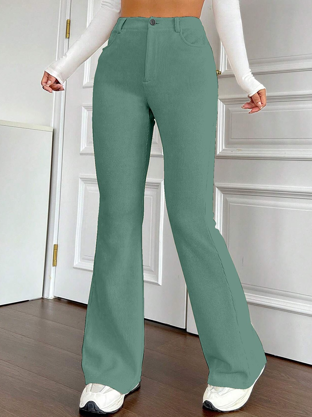 

RAJOVATI Women Loose Fit Trousers, Blue