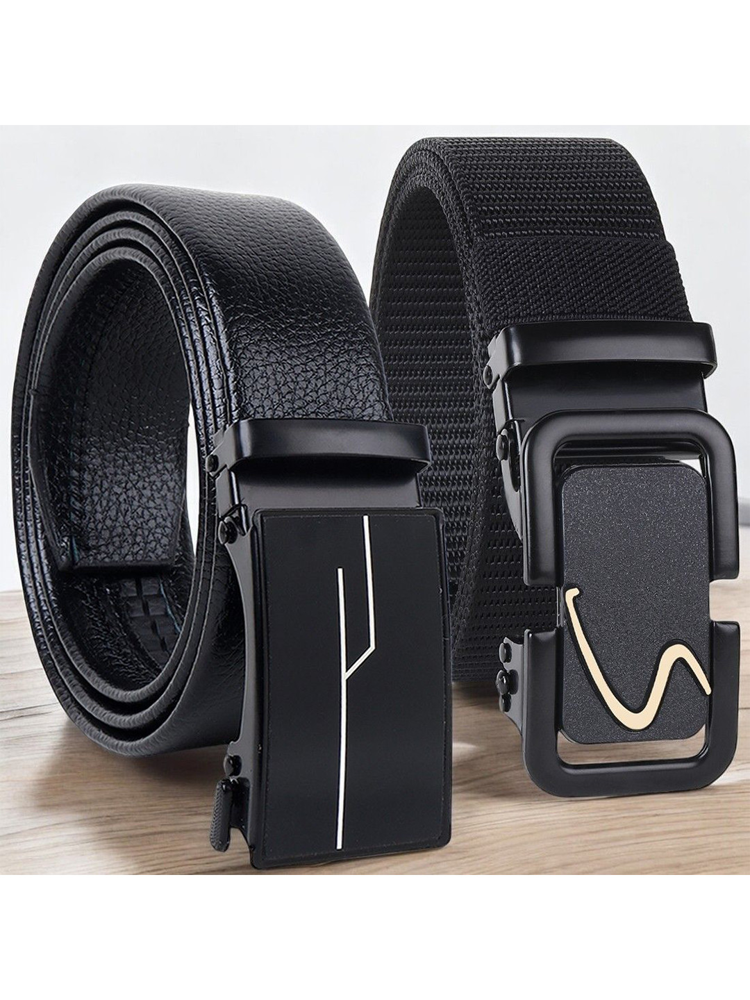 

The Roadster Lifestyle Co Set Of 2 Textured Formal Belts, Black