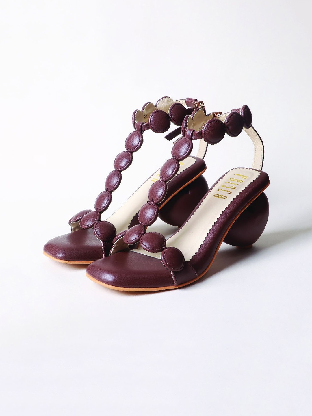 

House of Prisca Block Sandals with Bows, Brown