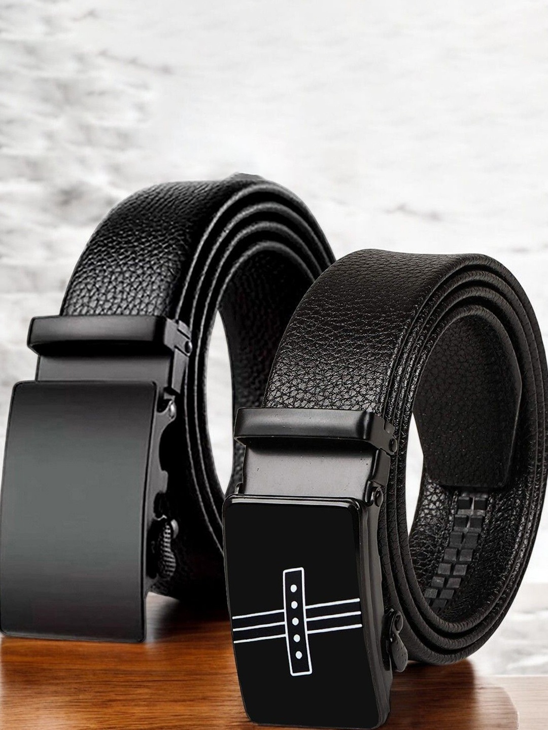 

The Roadster Lifestyle Co Set Of 2 Textured Formal Belts, Black