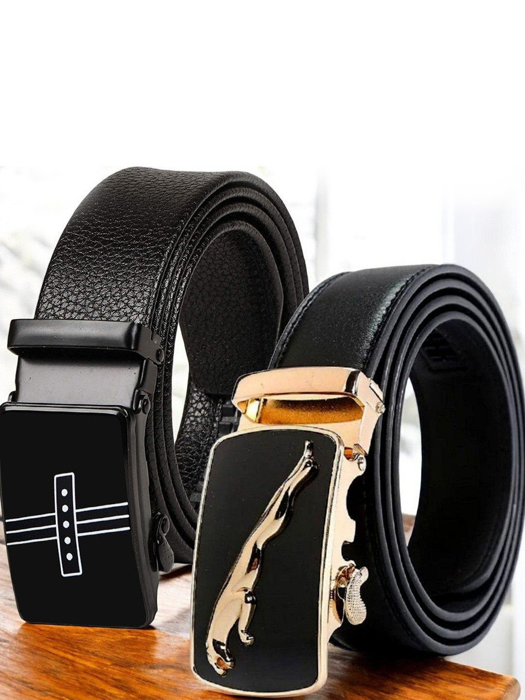 

The Roadster Lifestyle Co Set Of 2 Textured Formal Belts, Black