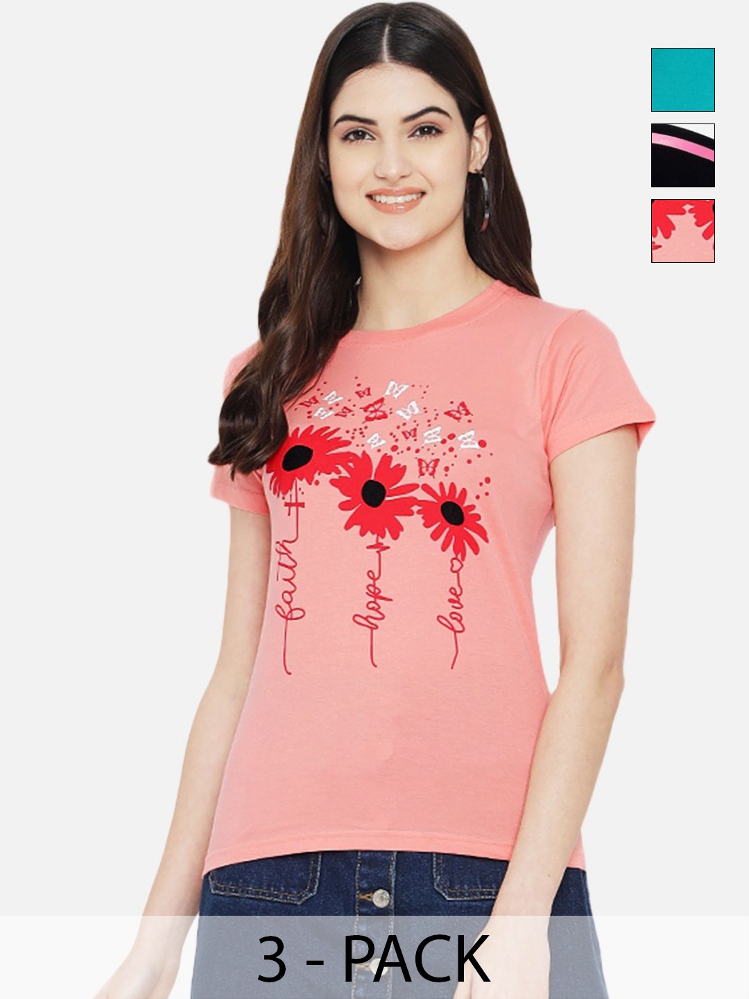 

Tromko Women Typography Printed T-shirt, Multi