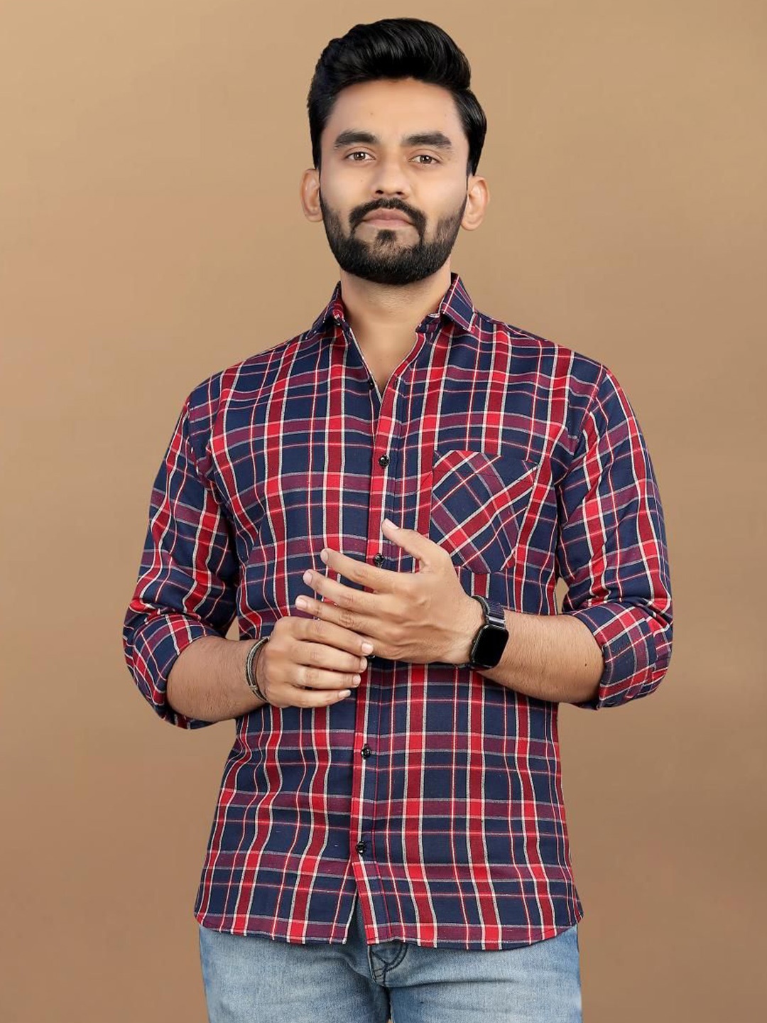 

Metronaut Men Classic Tartan Checks Opaque Checked Casual Shirt, Multi