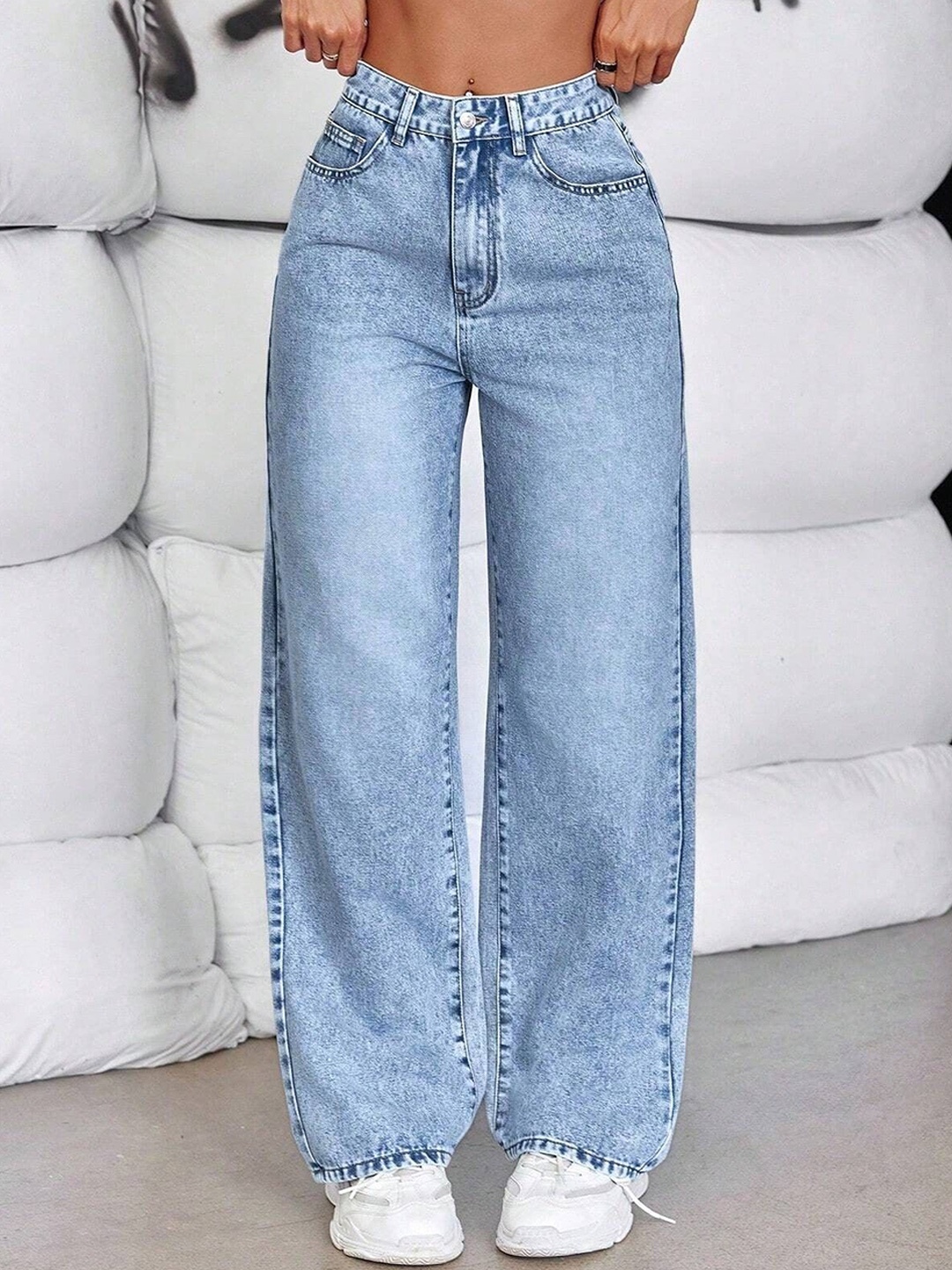 

Aadvi Fashion Women Jean High-Rise Heavy Fade Stretchable Jeans, Blue
