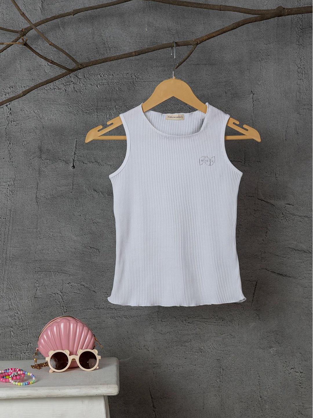 

Purple United Girls Tank Top, White