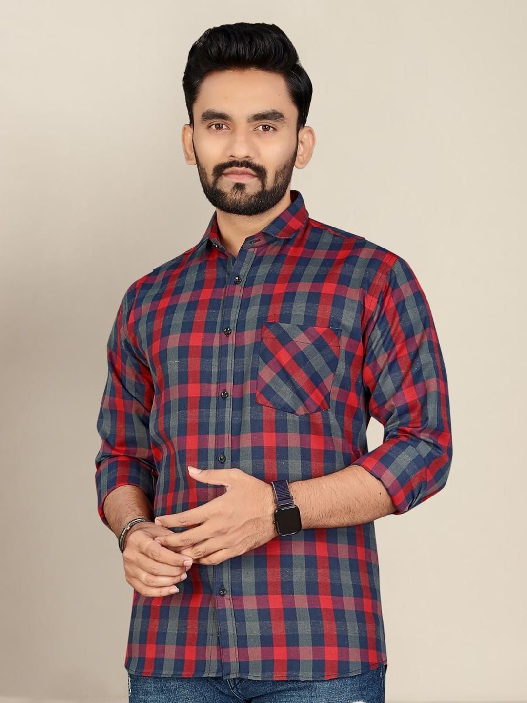 

Metronaut Men Classic Tartan Checks Opaque Checked Casual Shirt, Multi