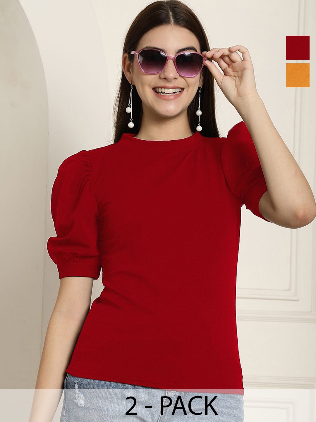 

Tromko Puff Sleeve Top, Multi