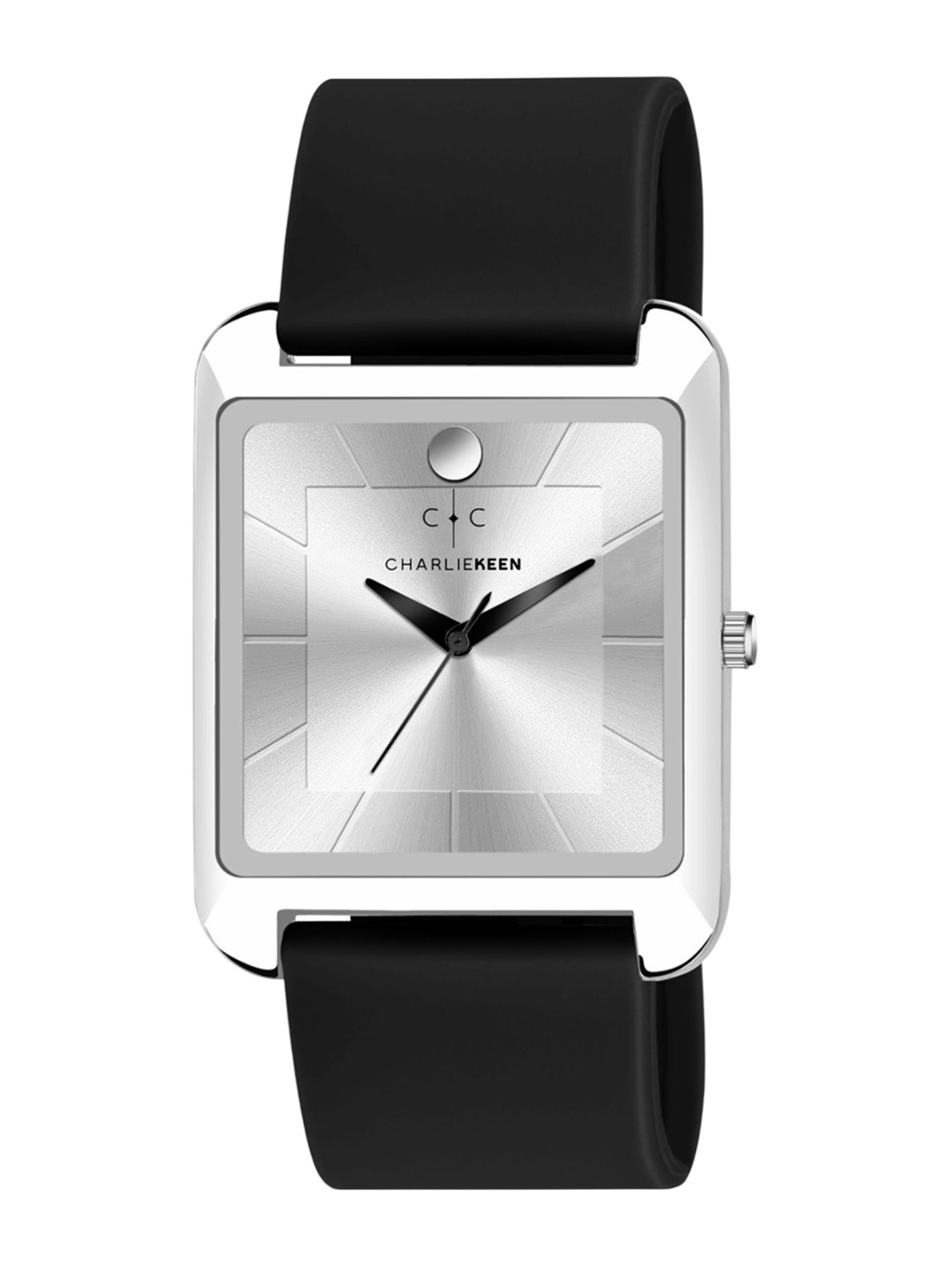 

CHARLIEKEEN Men Brass Dial & Straps Analogue Watch CC-GSQ008-SLV-BLK, Silver