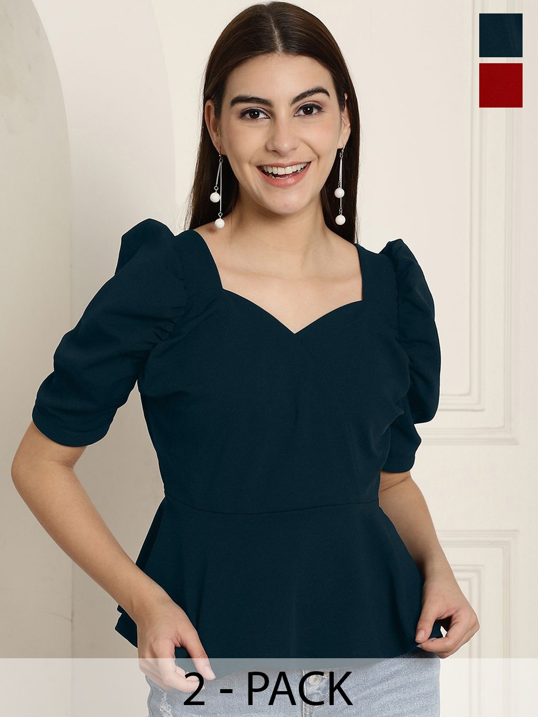 

Tromko Puff Sleeve Top, Multi