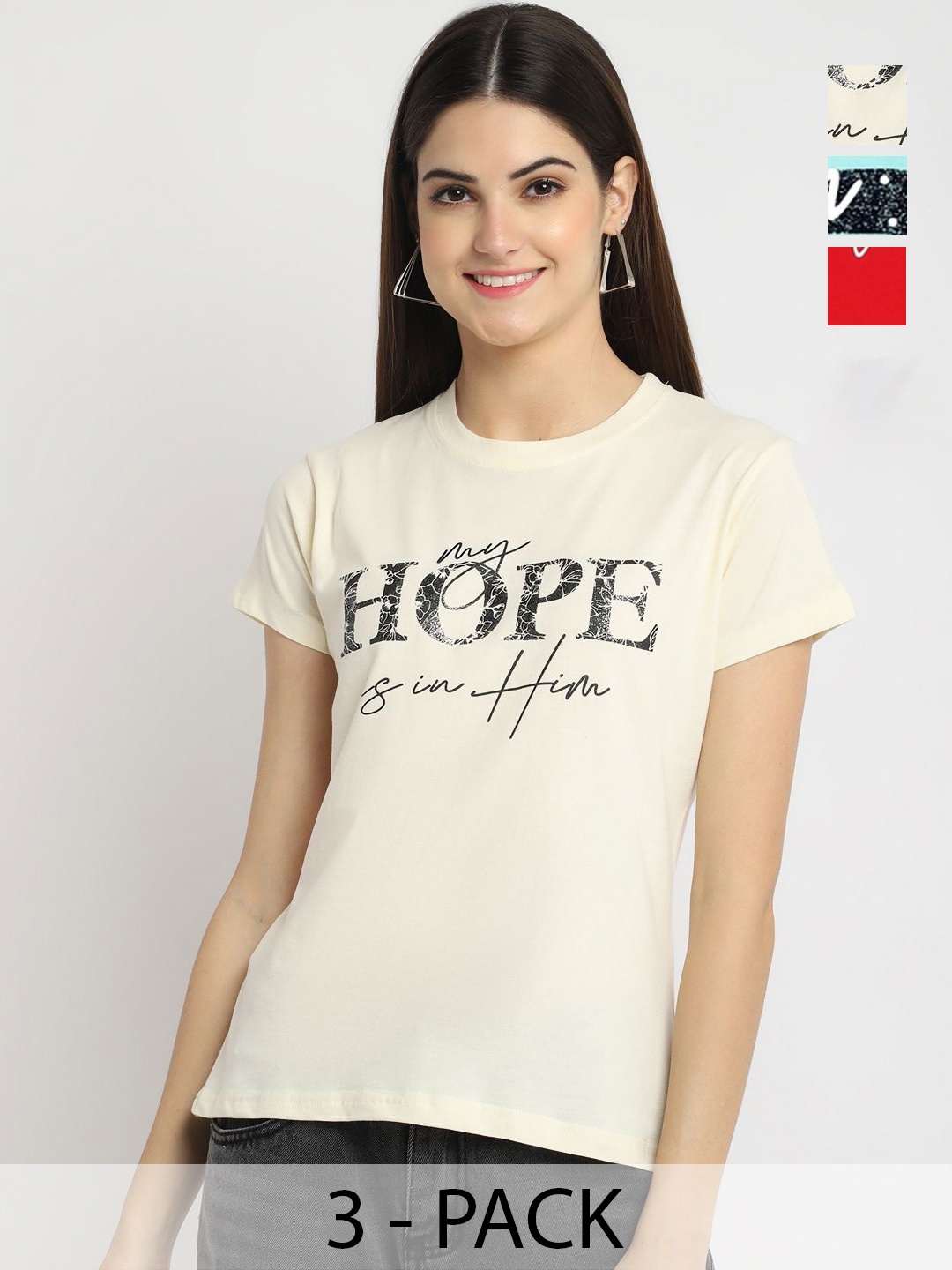 

Tromko Women Typography Printed T-shirt, Multi