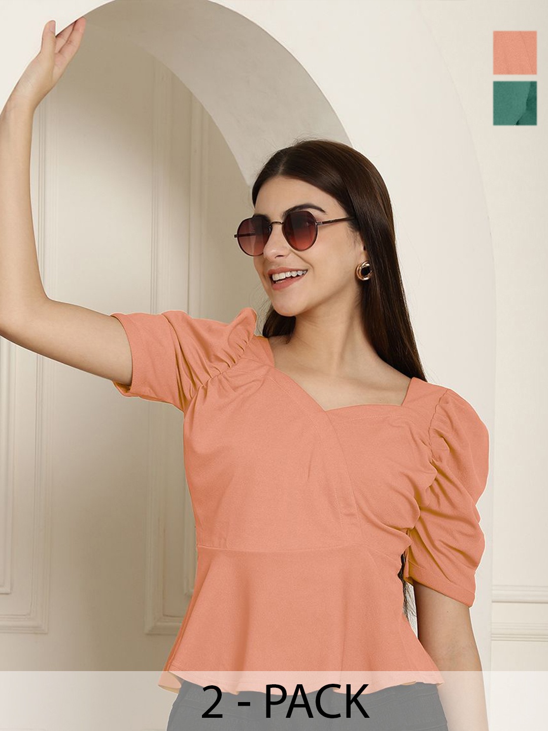 

Tromko Puff Sleeve Top, Multi