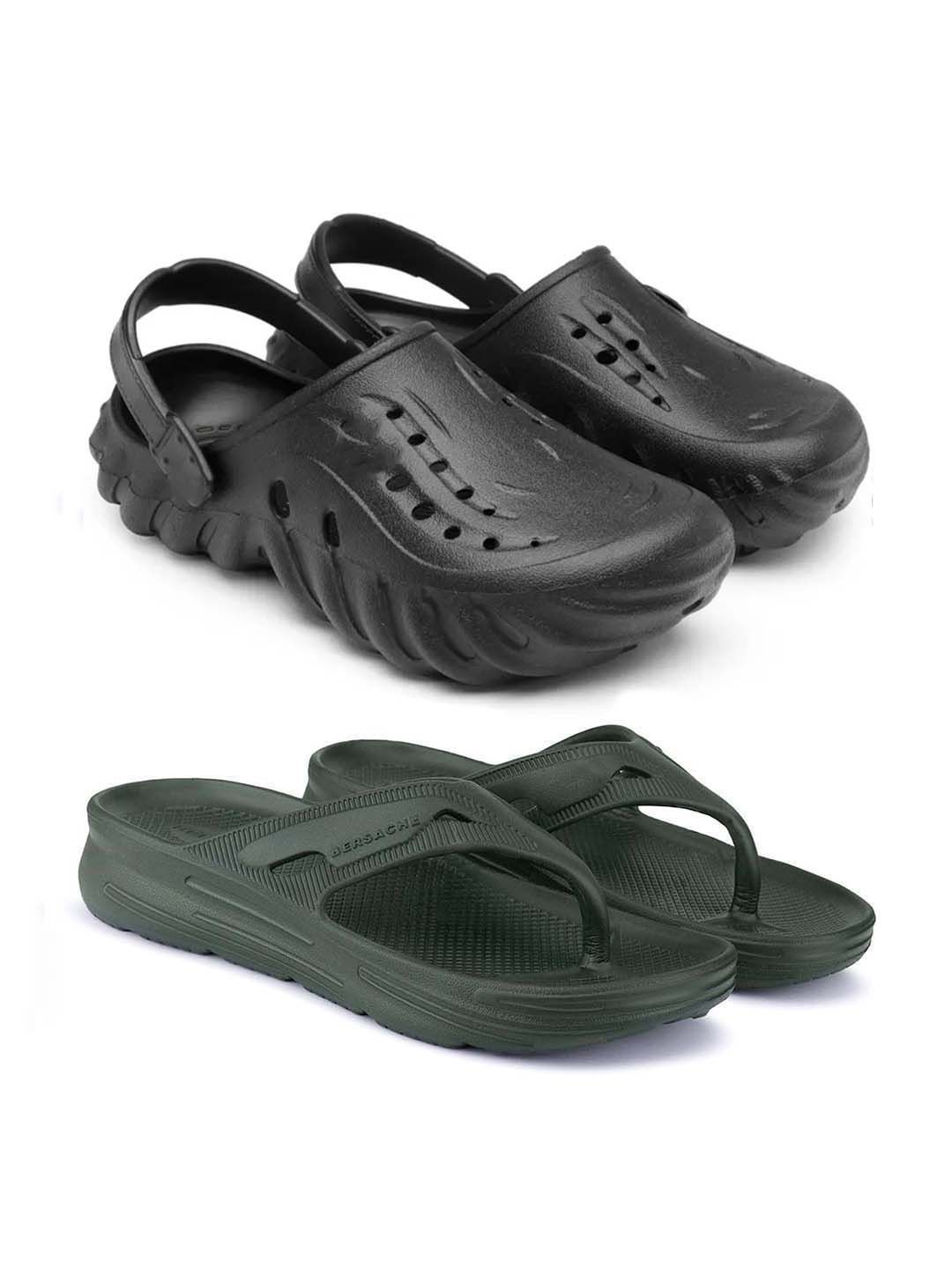 

BERSACHE Men Clogs, Black