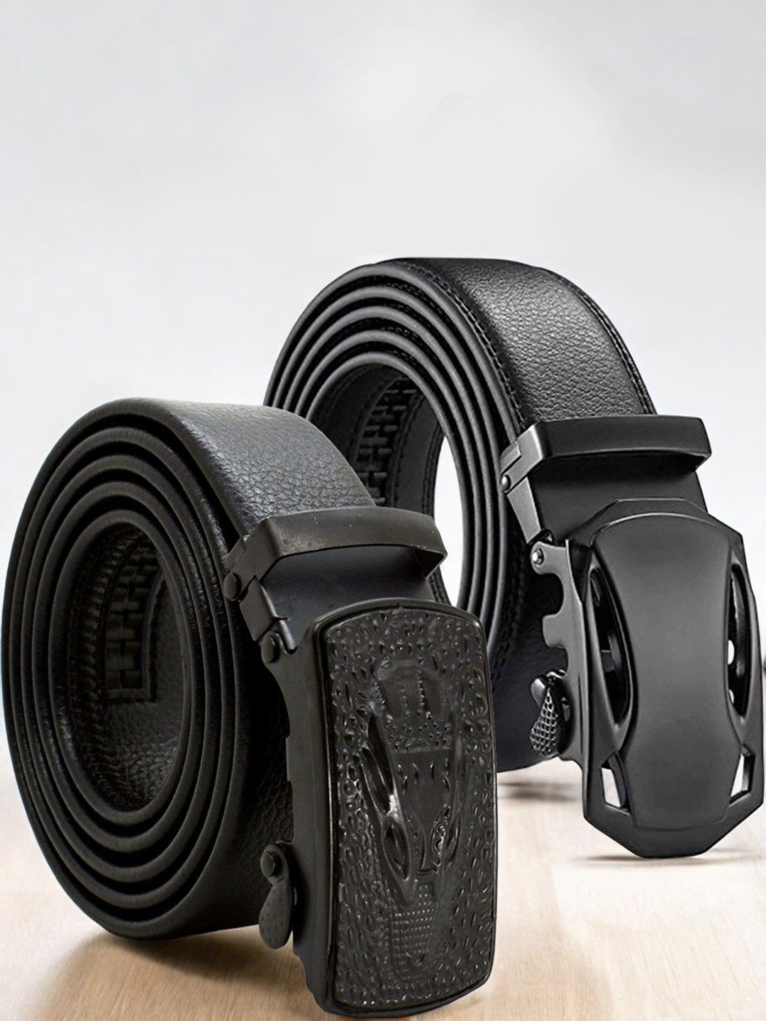 

The Roadster Lifestyle Co Set Of 2 Textured Formal Belts, Black