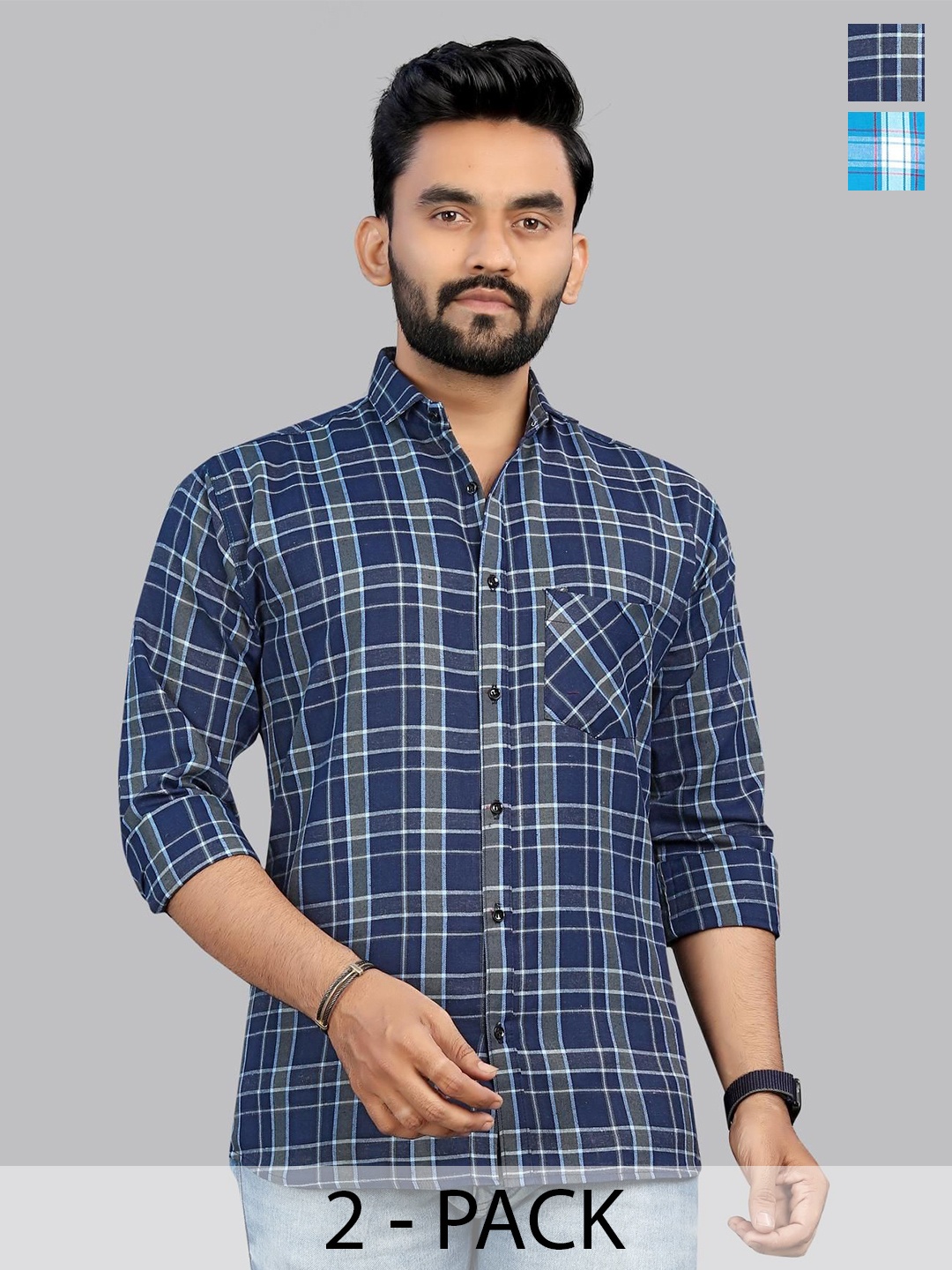 

Metronaut Men Classic Opaque Checked Casual Shirt, Multi