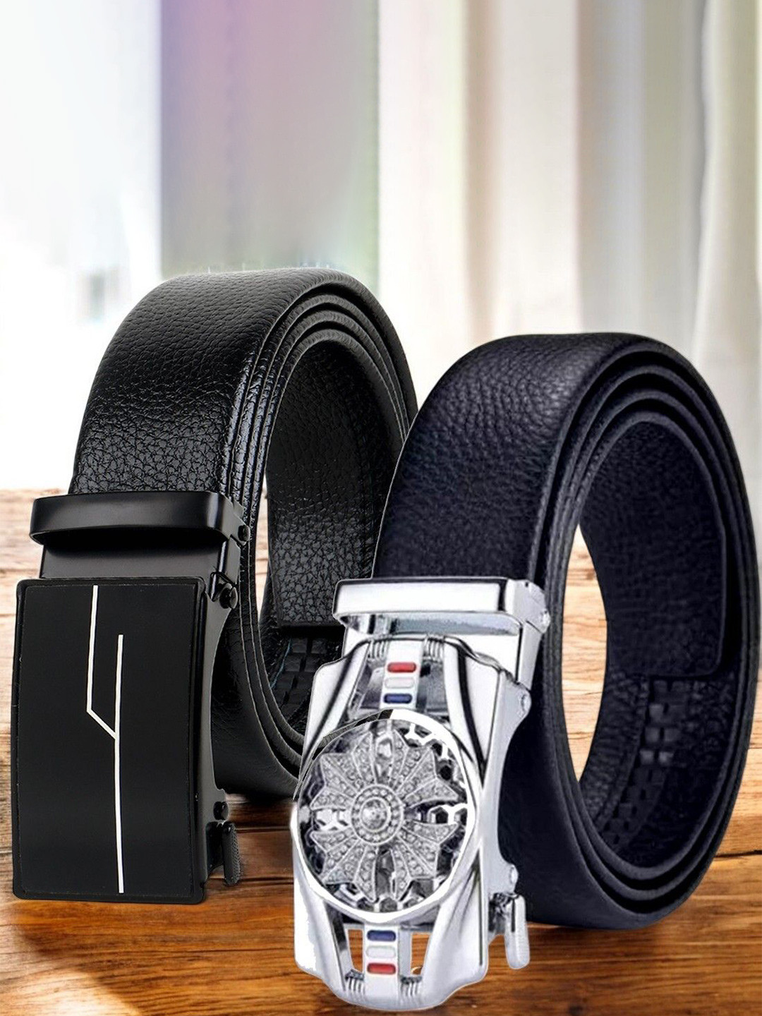 

The Roadster Lifestyle Co. Set Of 2 Textured Formal Belts, Black