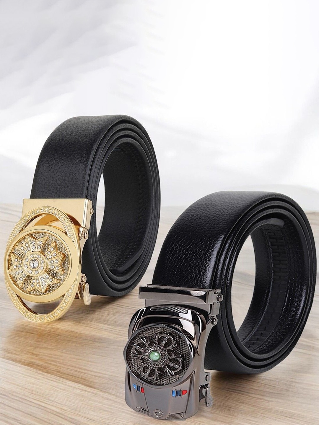 

The Roadster Lifestyle Co Set Of 2 Textured Formal Belts, Black